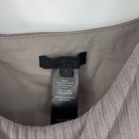 Hours Ribbed Front Cutout Square Neck Tanktop Strap Midi Dress - Picture 3 of 4